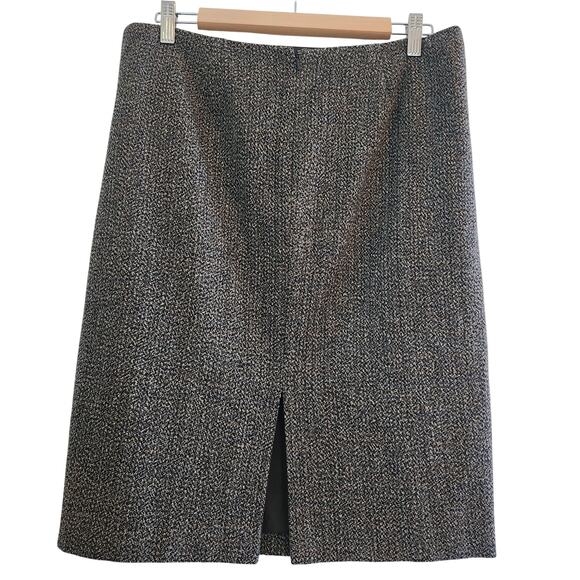 Nine West Tweed Wool Knee Length Skirt with Embroidery and Beading Size 12 - Picture 2 of 7